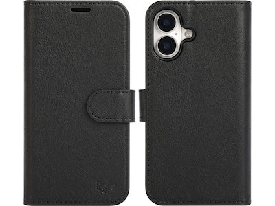iiglo iPhone 16 2-i-1 Lommebokdeksel (sort)