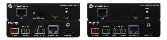 ATLONA Avance AT-AVA-EX100CE-BP-KIT - sender og mottaker - video/lyd/infrarød/seriell-utvider - RS-232, HDMI, HDBaseT, infrarød