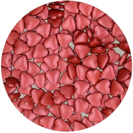 Funcakes Kakestrø Sugar Hearts Bordeaux 80g