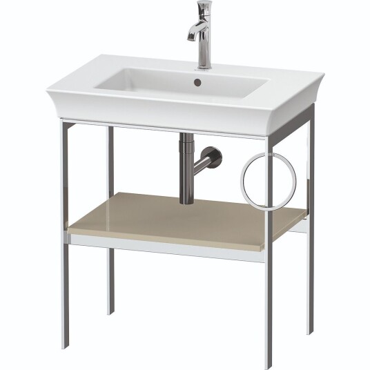 Duravit White Tulip Metallkonsoll 68,4x45x76 cm Taupe Høyglans/Krom