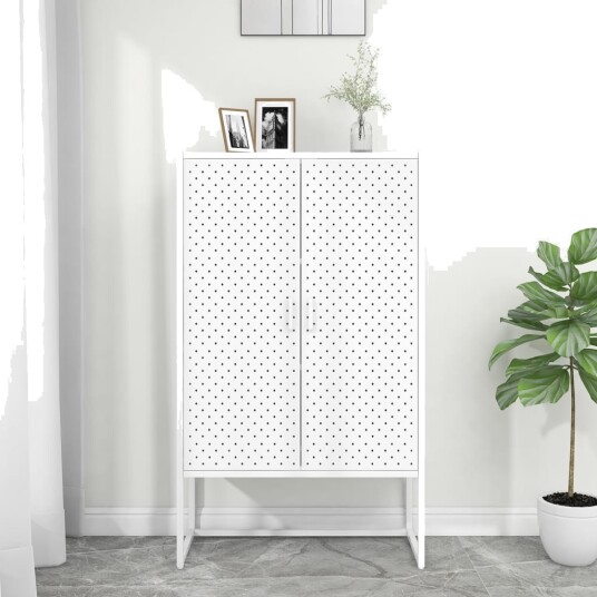 vidaXL Highboard hvit 80x35x135 cm stål vidaXL Highboard hvit 80x35x135 cm stål