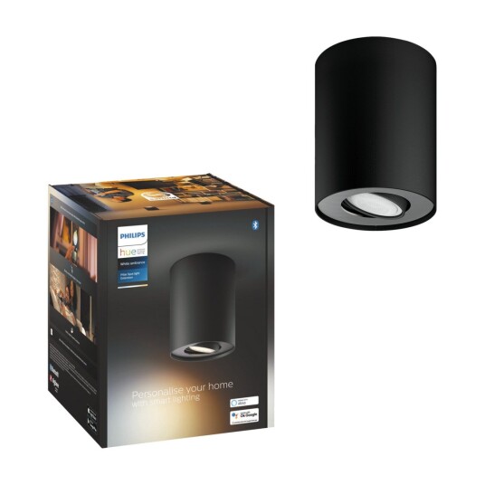Philips Hue WA Pillar Enkel Spot Utvidelse 5W Sort - 60550 Philips Hue WA Pillar Enkel Spot Utvidelse 5W Sort - 60550