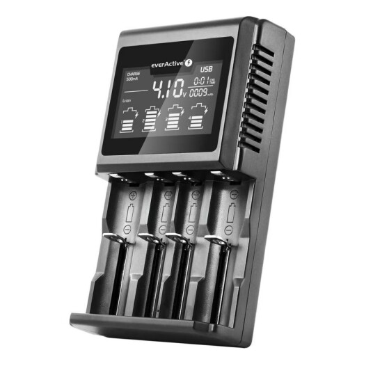 EverActive UC-4000 Smart Batterilader for AA, AAA, C og D-batterier EverActive UC-4000 Smart Batterilader for AA, AAA, C og D-batterier