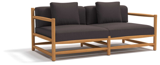 Skargaarden Saltholm 3-setersofa Teak med gråbrun pute Natur Skargaarden Saltholm 3-setersofa Teak med gråbrun pute Natur