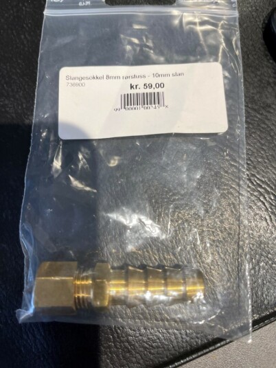 Slangesokkel 8 mm rørstuss -10mm slange