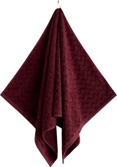 Gant Jacquard Herringbone Towel 70X140 - DARKENED WINE - One Size
