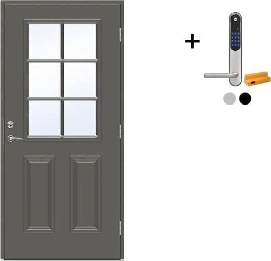 Ytterdør Swedoor Advance-Line Classic Monteverdi med Yale Doorman Classic Home