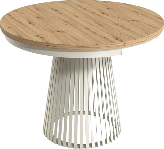 Erylan Spisebord rundt uttrekkbart 100-180 cm - beige, natur