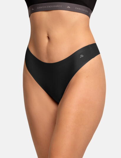 Danish Endurance Women"s Invisible Thong   Black   M