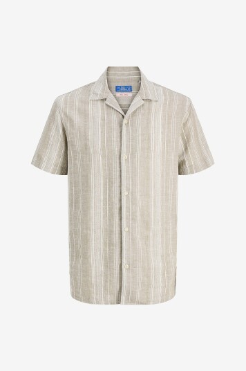Jack & Jones Junior   Skjorte jprBlusummer Linen Blend Dobby S/S   Grønn