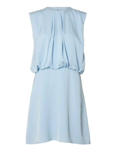 Selected Slflaurina Regular Sl Short Dress B - Blue - 36