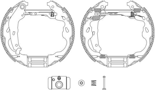 Bremsesett, trommebremse HELLA 8DB 355 004-931