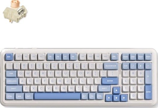MCHOSE K99 V3 Wireless Mechanical Sky Blue Gamingtastatur Engelsk (USA) Hvit HW-K99V3-2