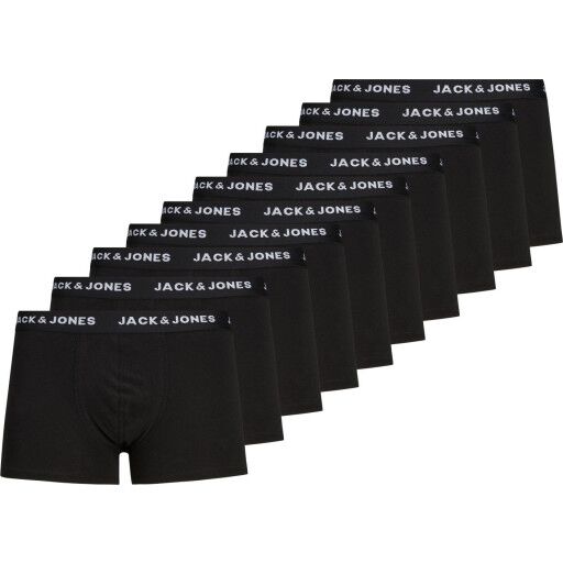Jack & Jones Boksershorts jacSolid Trunks 10 pakning Svart Jack & Jones Boksershorts jacSolid Trunks 10 pakning Svart