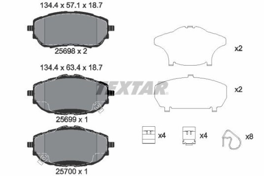 Bremseklosser TEXTAR 2569801 Bremseklosser TEXTAR 2569801