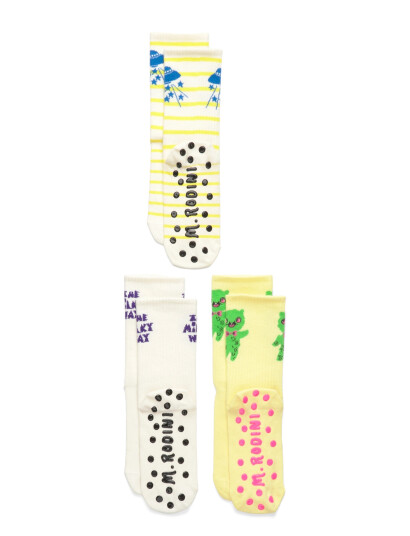 Mini Rodini The Milky Way 3 Pack Anti Slip Socks Multi/patterned 16/19