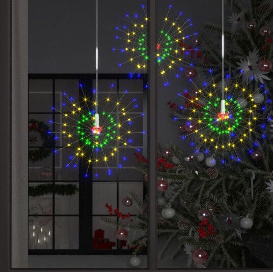 vidaXL Utendørs julelys fyrverkeri 10 stk flerfarget 20 cm 1400 LED vidaXL Utendørs julelys fyrverkeri 10 stk flerfarget 20 cm 1400 LED