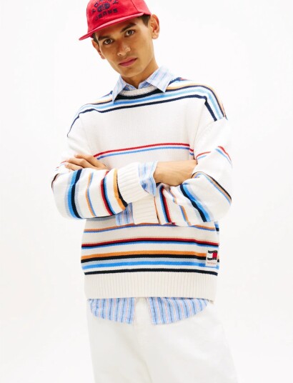 Tommy Jeans Tjm 90S Multi Stripes Sweater Multi/patterned S Tommy Jeans Tjm 90S Multi Stripes Sweater Multi/patterned S