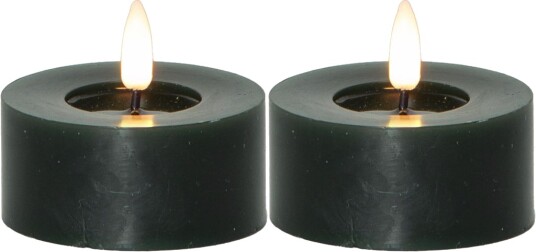 LED varmelys Flamme Flow 55 mm 2 pakning grønn