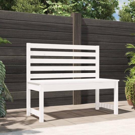 vidaXL Hagebenk hvit 109 cm heltre furu vidaXL Hagebenk hvit 109 cm heltre furu