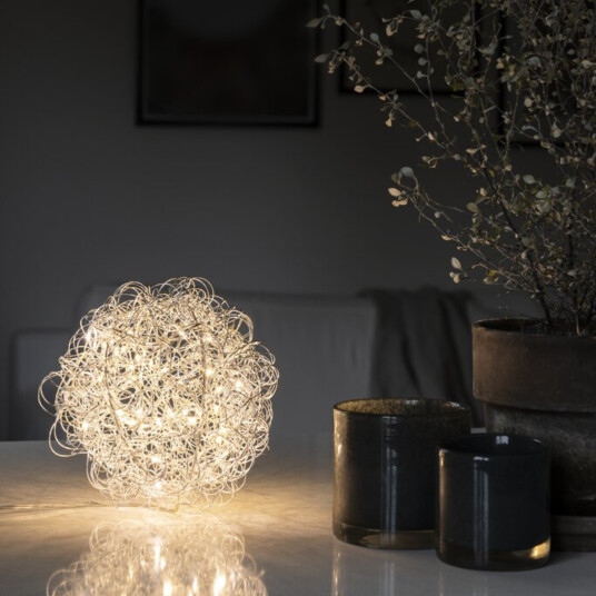 Sølv Metallball 20 cm