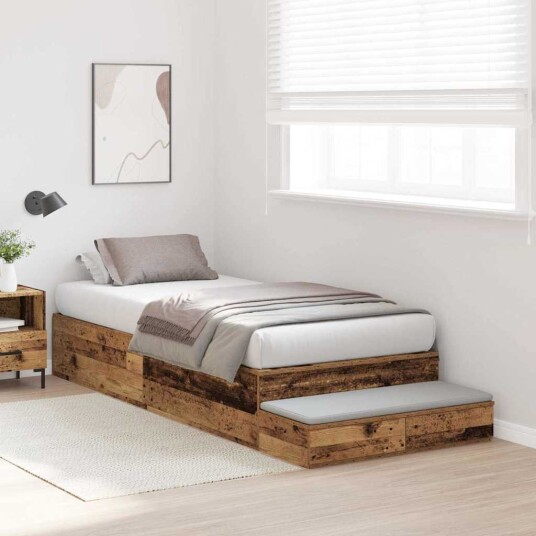 Oppbevarings Seng Ramme Gammelt Tre 75x190 cm
