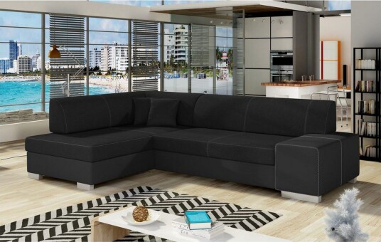Seksjon Eltap Fabio 268x167x73 cm Sawana 14 Soft 11 Svart Venstre