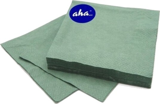 Aha Servietter 3 Lags Brett 1/4 33 X 33 Cm 20 Stk. Grønne
