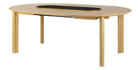 Umage Comfort Circle Smooth Spisebord med Forlengelse Eik/ Sort/ Messing
