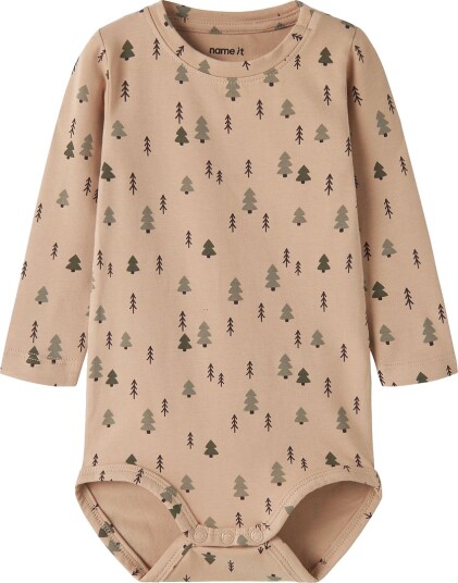 Name It Body I/e NbmVroels Sesamtrær Name It 74 Langermet Body Armygrønn Beige Brun