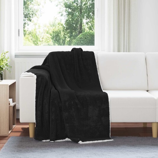 vidaXL Kastteppe Svart 130 x 150 cm Fleece