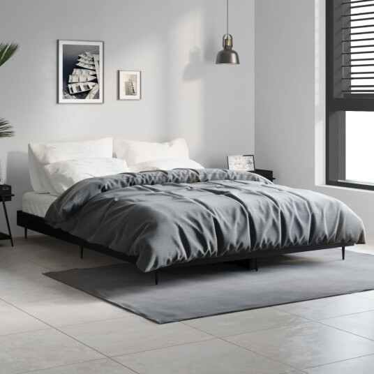 vidaXL Sengeramme svart 135x190 cm konstruert tre vidaXL Sengeramme svart 135x190 cm konstruert tre