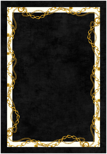 Wilton teppe Vilia svart/hvit/gull Størrelse: 160 x 230 cm