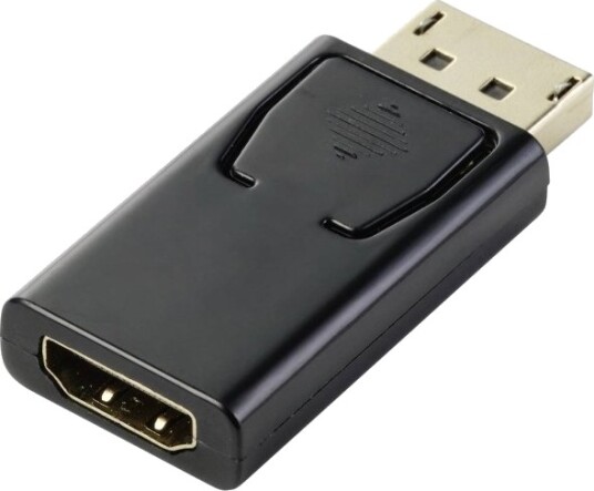 Renkforce Rf 5506962 Displayport Til Hdmi Adapter 1X Displayport Kontakt Til 1X Hdmi Tilkobling Sort Gullbelagte Kontakter