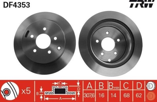 Bremseskive TRW DF4353