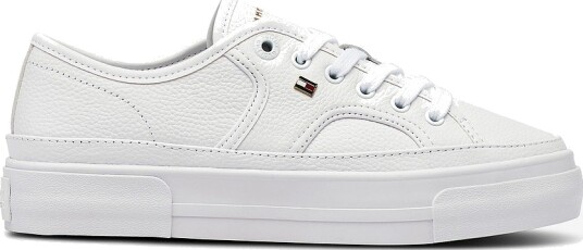 Tommy Hilfiger Joggesko Platform Vulc Sneaker Piping Ltr Hvit Tommy Hilfiger Joggesko Platform Vulc Sneaker Piping Ltr Hvit