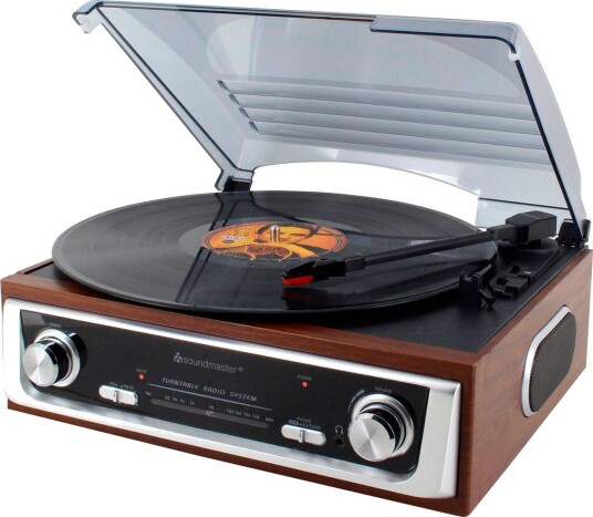 Soundmaster PL196H Platespiller med høyttaler Tre