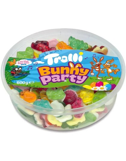 Trolli Bunny Party   Vingummi Formet som Kaniner med Fruktsmaker 600g