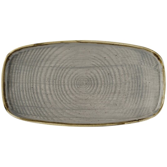 Churchill Fat Stonecast Peppercorn med kant 35x18.5x2 cm  Grå/Brun Rektangulær 6 Stykk / Forpakning