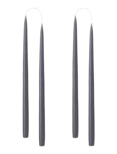 Kunstindustrien Hand Dipped Candles, 4 Pack - Grey - ONE SIZE