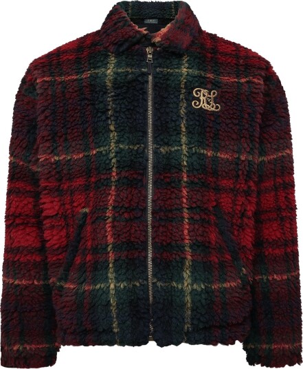 Polo Ralph Lauren Relaxed Fit Plaid Pile Fleece Jacket   MACRO HOLIDAY PLA   XS