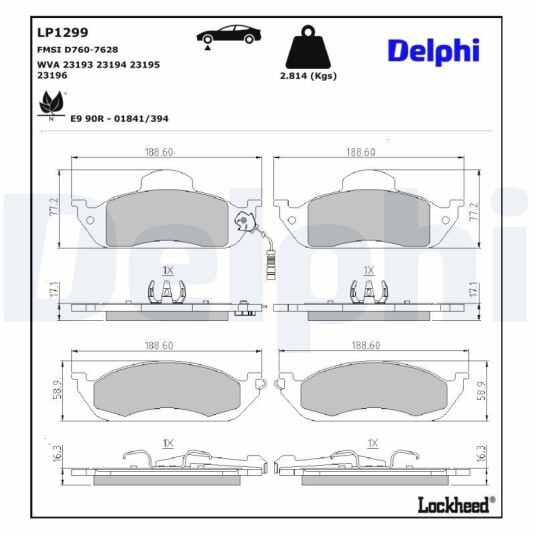 Bremseklosser DELPHI LP1299