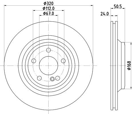 Bremseskive HELLA 8DD 355 133-251