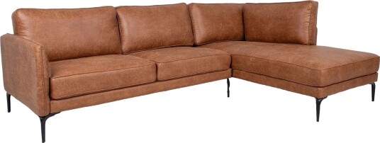 Hjørnesofa HOME4YOU Sofia Brun Høyre hjørne brun