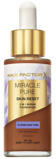 Max Factor Miracle Pure 2-in-1 Serum Foundation 30 ml - Dyp til Veldig Dyp Max Factor Miracle Pure 2-in-1 Serum Foundation 30 ml - Dyp til Veldig Dyp