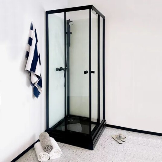 Badnor AS Badnor Scandia Black 6-1 Dusjkabinett 80x80cm M/dusjsett