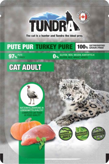 Tundra Pouch Kalkun 16X85G Våtfôr Tundra Pouch Kalkun 16X85G Våtfôr