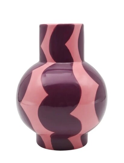 Que Rico Vase   Gaspar   Wavy Rumba   Burgundy   H12CM