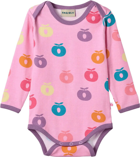 Småfolk Ulm Long Sleeved Baby Body With Apples Pink 56