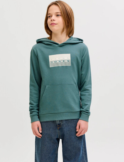 Jack & Jones Jcofusion Graphic Sweat Hood Unb Sn Jnr Green 128 Jack & Jones Jcofusion Graphic Sweat Hood Unb Sn Jnr Green 128
